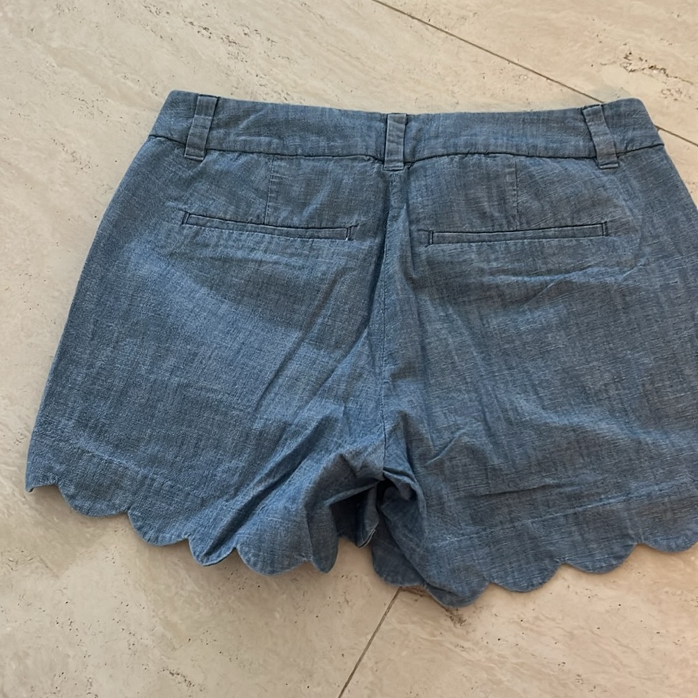 J. Crew Scalloped Shorts - White, Peach, Black, chambray blue - Picture 12 of 16